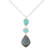 Labradorite and chalcedony pendant necklace, 'Aurora Combination' - Labradorite and Chalcedony Pendant Necklace from India (image 2d) thumbail