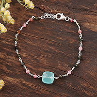 Featured review for Chalcedony and tourmaline pendant bracelet, Colorful Combo