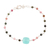 Chalcedony and tourmaline pendant bracelet, 'Colorful Combo' - Chalcedony and Tourmaline Pendant Bracelet from India thumbail