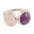 Amethyst and rose quartz cocktail ring, 'Delightful Fusion' - 7-Carat Amethyst and Rose Quartz Cocktail Ring from India thumbail