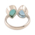 Chalcedony cocktail ring, 'Teardrop Sparkle' - 4-Carat Teardrop Chalcedony Cocktail Ring from India