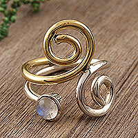 Featured review for Rainbow moonstone band ring, Curling Union