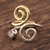 Rainbow moonstone band ring, 'Curling Union' - Rainbow Moonstone Ring with Sterling Silver and Brass (image 2b) thumbail