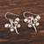 Garnet dangle earrings, 'Radiant Butterflies' - Butterfly-Themed Garnet Dangle Earrings from India (image 2c) thumbail