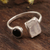 Rainbow moonstone and onyx wrap ring, 'Stylish Combo' - Rainbow Moonstone and Onyx Wrap Ring from India (image 2) thumbail