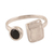 Rainbow moonstone and onyx wrap ring, 'Stylish Combo' - Rainbow Moonstone and Onyx Wrap Ring from India thumbail