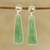 Aventurine and prasiolite dangle earrings, 'Green Towers' - Aventurine and Prasiolite Dangle Earrings from India
