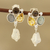 Multi-gemstone dangle earrings, 'Fantastic Variety' - Multi-Gemstone Earrings with Natural Quartz from India (image 2) thumbail