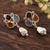 Multi-gemstone dangle earrings, 'Fantastic Variety' - Multi-Gemstone Earrings with Natural Quartz from India (image 2b) thumbail
