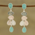 Multi-gemstone dangle earrings, 'Colorful Teardrops' - Teardrop Multi-Gemstone Dangle Earrings from India (image 2) thumbail