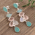 Multi-gemstone dangle earrings, 'Colorful Teardrops' - Teardrop Multi-Gemstone Dangle Earrings from India (image 2b) thumbail