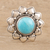 Sterling silver cocktail ring, 'Flower of the Sky' - Floral Reconstituted Turquoise Cocktail Ring from India (image 2) thumbail
