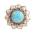 Sterling silver cocktail ring, 'Flower of the Sky' - Floral Reconstituted Turquoise Cocktail Ring from India (image 2a) thumbail