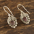 Garnet dangle earrings, 'Teardrop Leaves' - Leaf-Themed Garnet Dangle Earrings from India (image 2b) thumbail