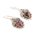 Garnet dangle earrings, 'Teardrop Leaves' - Leaf-Themed Garnet Dangle Earrings from India (image 2c) thumbail