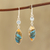 Blue topaz dangle earrings, 'Elegance of the Beach' - Blue Topaz and Composite Turquoise Dangle Earrings (image 2) thumbail