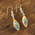 Blue topaz dangle earrings, 'Elegance of the Beach' - Blue Topaz and Composite Turquoise Dangle Earrings (image 2b) thumbail