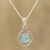Sterling silver pendant necklace, 'Dotted Charm' - Reconstituted Turquoise and Sterling Silver Pendant Necklace (image 2) thumbail