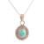 Sterling silver pendant necklace, 'Dotted Charm' - Reconstituted Turquoise and Sterling Silver Pendant Necklace thumbail