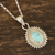 Sterling silver pendant necklace, 'Dotted Charm' - Reconstituted Turquoise and Sterling Silver Pendant Necklace (image 2b) thumbail
