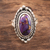 Composite turquoise cocktail ring, 'Regal Charm' - Oval Purple Composite Turquoise Cocktail Ring from India thumbail