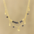 Vergoldete Halskette mit Anhänger aus Iolithperlen - Vergoldete Iolith-Perlen-Anhänger-Halskette aus Indien