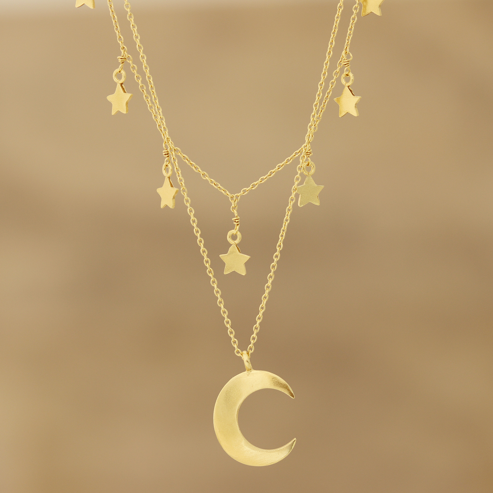 Celestial - Eclipse Pendant with Gold Sun and Sterling Moon Jewelry
