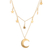Gold plated sterling silver pendant necklace, 'Celestial Gleam' - Gold Plated Sterling Silver Moon and Star Necklace (image 2a) thumbail