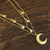 Gold plated sterling silver pendant necklace, 'Celestial Gleam' - Gold Plated Sterling Silver Moon and Star Necklace (image 2b) thumbail