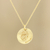 Gold plated sterling silver pendant necklace, 'French Glory' - French Medallion Gold Plated Silver Pendant Necklace thumbail
