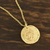 Gold plated sterling silver pendant necklace, 'French Glory' - French Medallion Gold Plated Silver Pendant Necklace (image 2b) thumbail