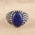 Men's lapis lazuli ring, 'Magnificent Pool' - Men's Oval Lapis Lazuli Ring from India