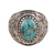 Men's composite turquoise ring, 'Intricate Style' - Men's Oval Composite Turquoise Ring from India (image 2a) thumbail