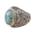 Men's composite turquoise ring, 'Intricate Style' - Men's Oval Composite Turquoise Ring from India (image 2c) thumbail