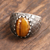 Men's tiger's eye ring, 'Dotted Diamonds' - Men's Tiger's Eye Ring Crafted in India