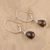 Smoky quartz dangle earrings, 'Glittering Drops' - 10-Carat Smoky Quartz Dangle Earrings from India (image 2b) thumbail
