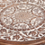 Tisch mit Holzakzent, 'Magie des Morgens' - Weißgekalkter Floralholz-Akzenttisch aus Indien