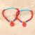Bone and wood beaded stretch bracelets, 'Energetic Colors' (pair) - Colorful Bone and Wood Beaded Stretch Bracelets (Pair)