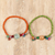 Quartz and wood beaded stretch bracelets, 'Boho Colors' (pair) - Quartz and Wood Beaded Stretch Bracelets from India (Pair) thumbail