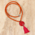 Collar de cuentas de madera - Collar medallón con cuentas de madera en rojo de la India