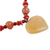 Quartz and agate beaded pendant necklace, 'Glorious Heart' - Heart-Shaped Quartz and Agate Beaded Pendant Necklace