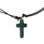 Agate pendant necklace, 'Cross of New Life' - Green Agate Cross Pendant Necklace Crafted in India (image 2b) thumbail