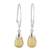 Quartz dangle earrings, 'Glittering Dew' - 10-Carat Lemon Quartz Dangle Earrings from India (image 2a) thumbail