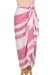 Viscose sarong, 'Azalea Delight' - Handwoven Viscose Sarong with Azalea and White Stripes