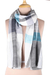 Cotton shawl, 'Blissful Combination' - Patterned Blue and Grey Cotton Shawl from India
