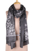 Cotton shawl, 'Paisley Charcoal' - Paisley Print Cotton Shawl in Charcoal from India (image 2b) thumbail