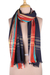 Cotton shawl, 'Magical Midnight' - Handwoven Navy and Multicolored Cotton Shawl from India