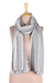 Cotton shawl, 'Graceful Stripes' - Striped Cotton Shawl Crafted by Indian Artisans (image 2b) thumbail