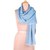 Cotton shawl, 'Graceful Glam in Azure' - Artisan Crafted Cotton Shawl in Azure from India thumbail
