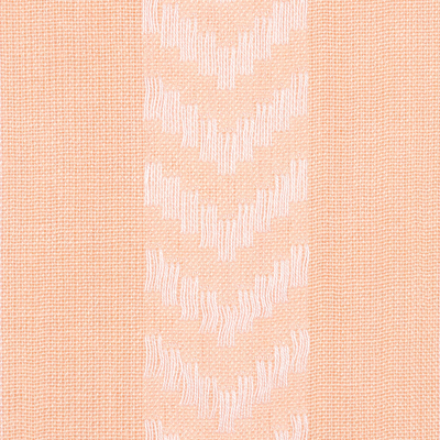 Chevron pattern shawl, 'Feminine Grace' - Chevron Pattern Soft Peach Shawl from India
